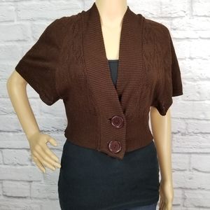 ❤5/$25❤ Bown knit cropped short sleeve cardigan